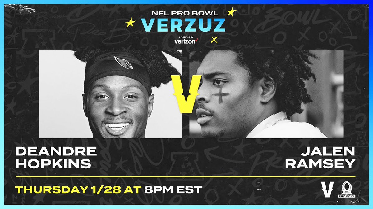 whats_live's tweet photo. DeAndre Hopkins vs. Jalen Ramsey in the Ultimate Highlight Competition! #NFL Pro Bowl Verzuz

Check out the #Livestream Tomorrow at 2am CET 📹https://t.co/BcM7MbyvG7 https://t.co/ofczsmRDUS