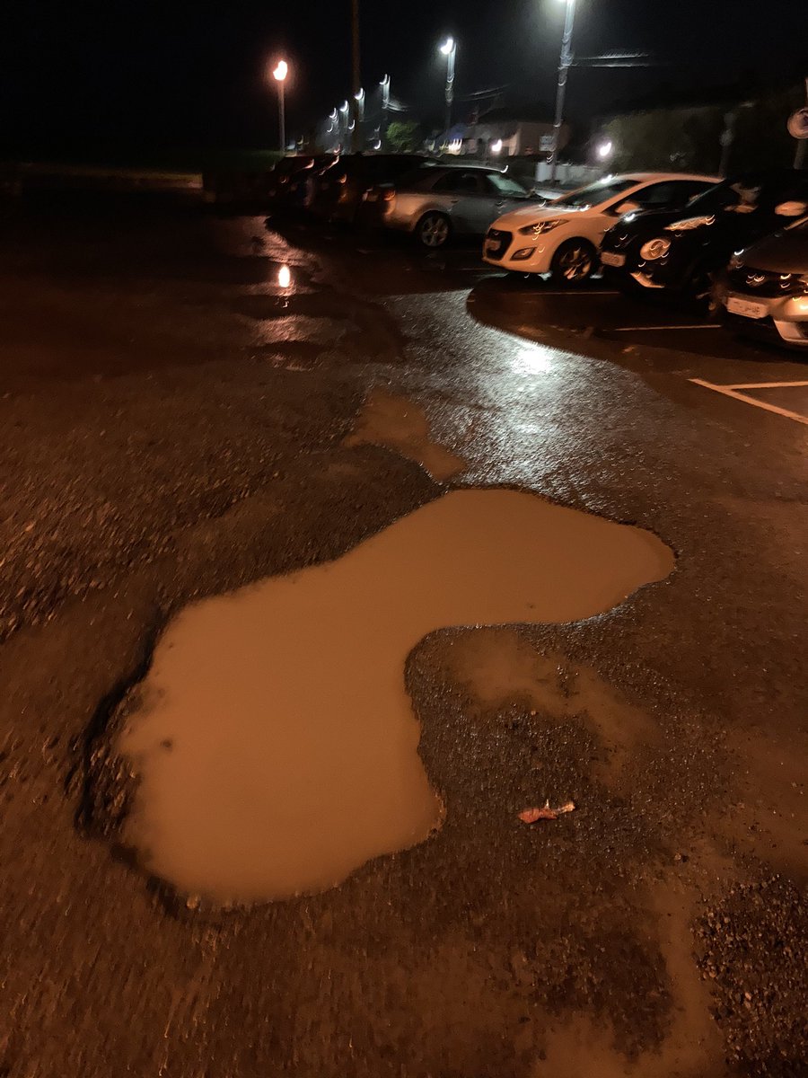 Craters in the Claddagh. Big black hole. A #Galway2020 installation? #potholes #galway #fullmoon #capitalofculture @galwayswestend @GalwayCityCo