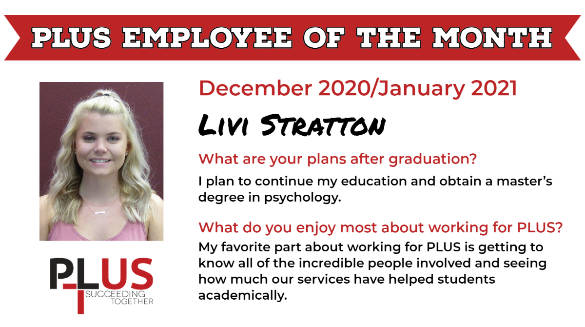 ewu_PLUS's tweet photo. Congratulations to our PLUS December/January Employee of the Month - Livi Stratton! Livi has been a PLUS Office Aide for most of her college years, and we all appreciate her SO much! She always has a friendly smile and makes students feel welcome! 😃 https://t.co/RzAhDh9NQu