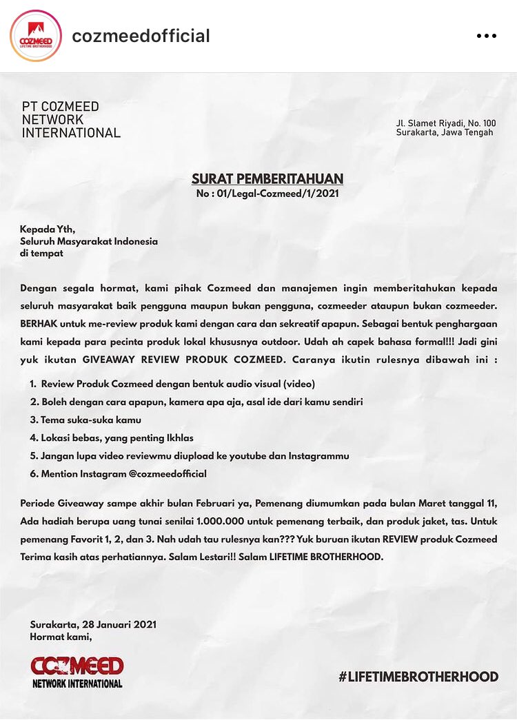 Jangan bilang itu nggak bahaya. Apalagi pasar adalah medan perang. Terbukti, beberapa brand pun cukup cerdik bikin konten tandingan, demi merebut "kemenangan" di tengah kancah perang bernama pasar tadi.