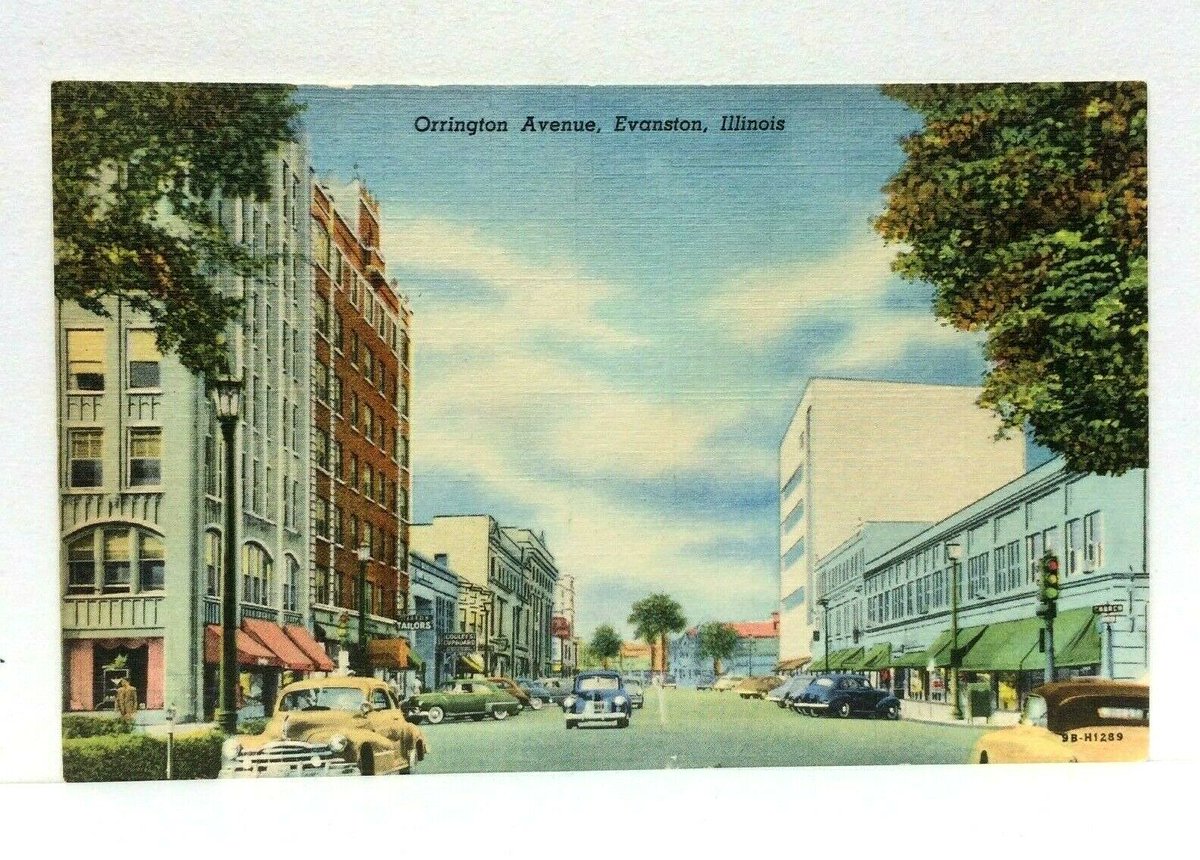 #Evanston, c. 1940s, looking south on Orrington. #streetscape #Evanstonillinois