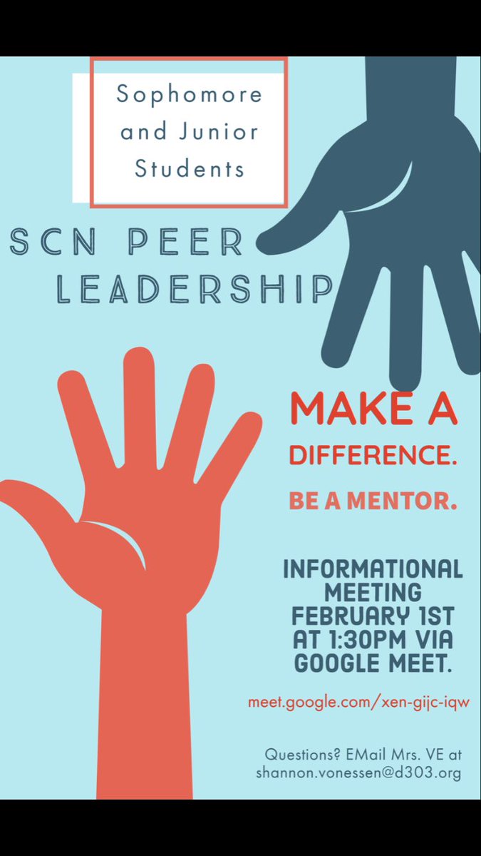 peer_leadership's tweet photo. Calling all Sophomores and Juniors! Are you interested in mentoring an incoming freshman? Looking for a fun way to spend your lunch period? Want to make a difference? Come join the fun - join Peer Leadership!! Informational meeting for new leaders is February 1st at 1:30pm! https://t.co/ru2edYZ0rP