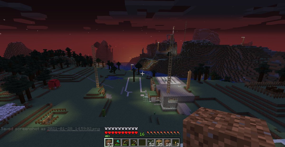 cipher_mc's tweet image. Just a nice Sunset sequence from atop of the main tower in my little farm, the main house is at right-center!

#Minecraft #sunset #Sunsetsequence