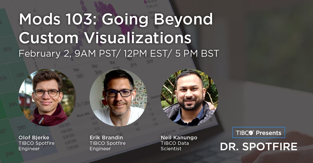 DrSpotfire's tweet photo. #SpotfireMods go beyond simple viz, also allowing animations, customized actions with the API, customized UI's, and more. The Mods can be drag/dropped rather than coding &amp; configuring each time like older versions of #Spotfire.

Join on Tues to learn more! https://t.co/Jcw49xxEtw https://t.co/VSJA7xRgHD