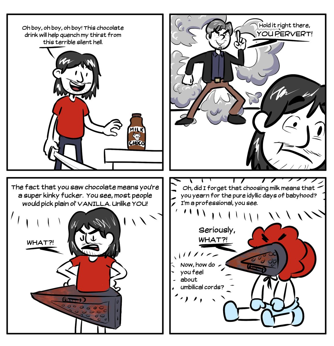 AmigoLupus's tweet photo. Here's a comic I made for @m_d_c_t's stream of Silent Hill: Shattered Memories. It's a game about Very Serious Psychology, don't you see? https://t.co/kzXltaRIbB