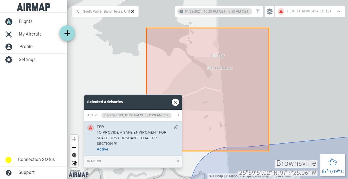 CheetahStuffs's tweet photo. #launcheileen TFR is still on airmap!! https://t.co/rjSXDmzBHi