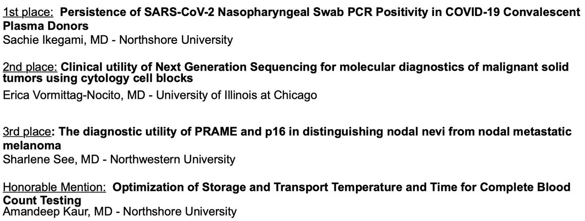 ChicagoPathSoc's tweet photo. Congratulations to the Winners of the Resident Research Competition!
Tune in on Feb 8 @ noon (CST) for their presentations
Here's link https://t.co/QhM2xyDaDp https://t.co/o9gTPKNLNP