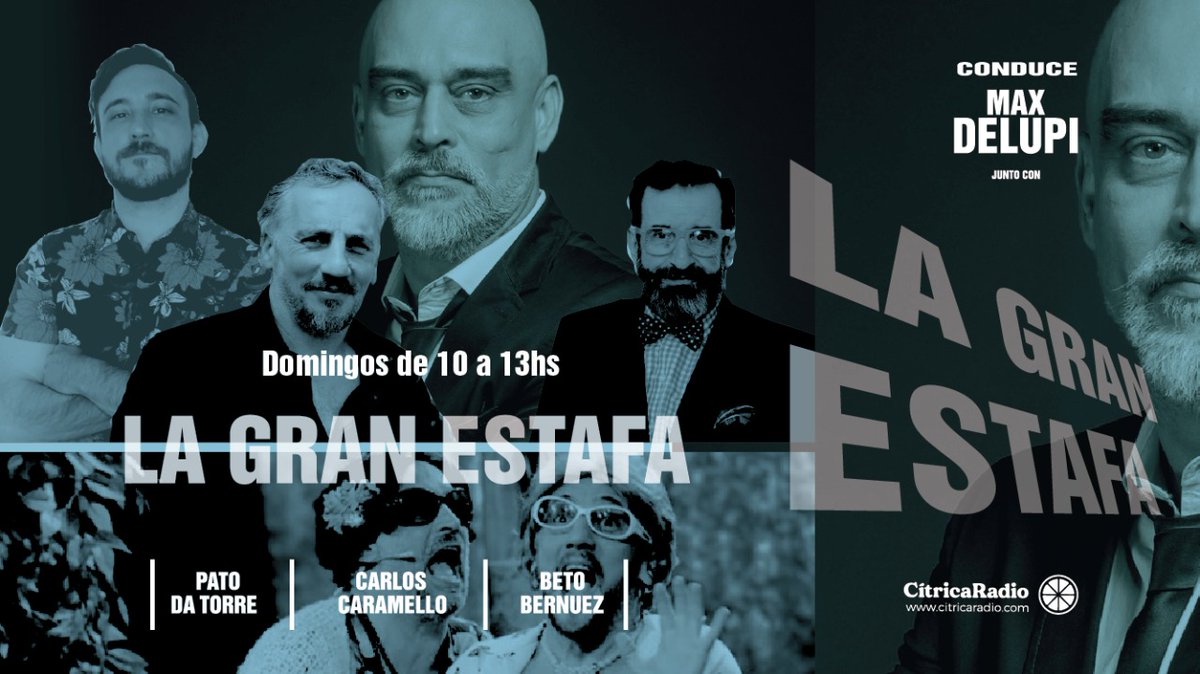 YA EMPIEZA! 🔥
La Gran Estafa 💸 10hs 

Con <a href="/MaxDelupi/">Max Delupi</a>, <a href="/patriciodatorre/">Pato da Torre</a>, Beto Bernuez y <a href="/caramellocumpa/">Carlos Caramello</a> 💪