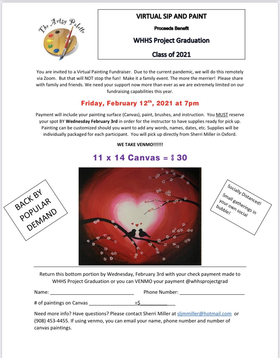 BACK BY POPULAR DEMAND.  Join us for another evening of virtual painting