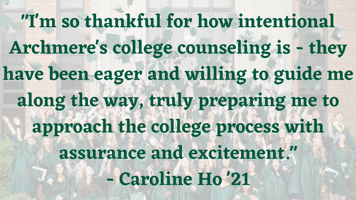ArchmereAcademy's tweet photo. We are excited to hear more from Caroline at our Archmere and Beyond Webinar tonight, hosted by the Archmere College Counselors! Seniors Caroline Ho, Alex Lu, Katie Yakovenko and Brian Carbajal will all share their experiences with prospective families. 💚 🎓 🐧 #Best4Years #Auks https://t.co/UW7krw0sfo