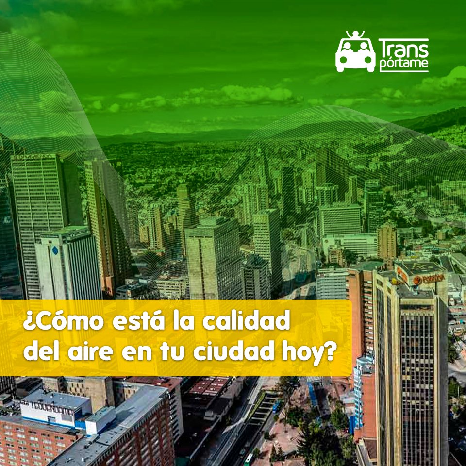 TransportameC's tweet photo. ¡Cuéntanos a través de qué medios podríamos conocer la calidad del aire de tu ciudad!📲💻
Conoce más sobre nosotros en 👉https://t.co/Pz6c4XBRmF
#MovilidadSegura #Transporte #JuntosPodemos #Carpooling #Colombia https://t.co/rLqQtSCIIz