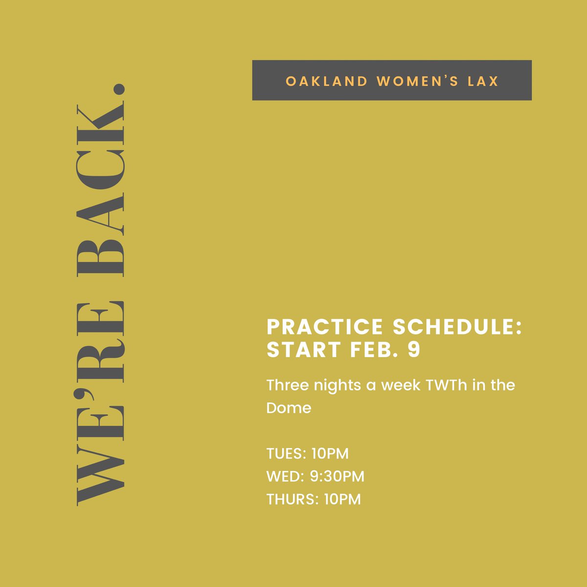 we’re back. practice starts feb. 9