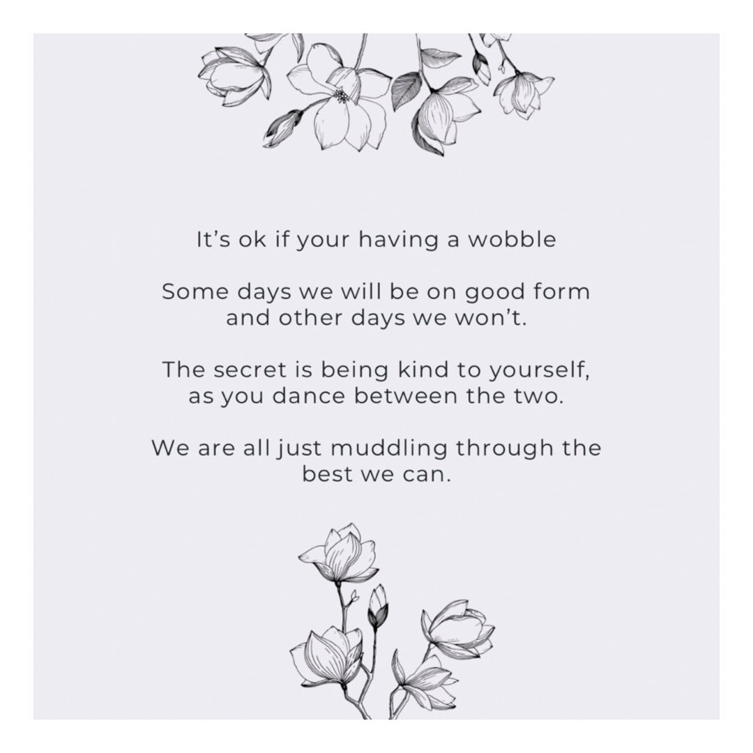 Think we are all feeling it in lockdown 3.0 

Be kind to yourself, not every day will be perfect and you don't always have to have it together ❤️ 

#bekind