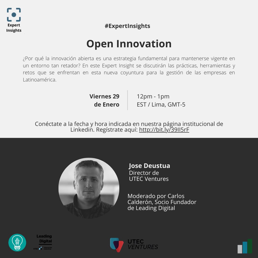 LeadingDigiUTEC's tweet photo. Conéctate junto a @JoseDeustua en este exclusivo #ExpertInsight de nuestro aliado estratégico Renaissance Executive Forums.
Junto con @calderoncarlos  discutirán las prácticas, herramientas y retos que se enfrentan en esta nueva coyuntura para la gestión de las empresas en Latam. https://t.co/BR5eJZWWYy