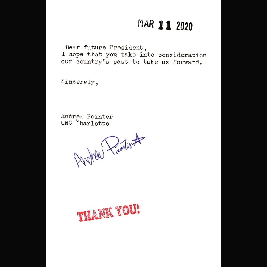 SherylOring's tweet photo. Day 8 of 100...
Today’s three cards typed during a performance at UNC Charlotte in 2020. During the first 100 days of the Biden presidency, I will be mailing cards typed in 2020 each of these first 100 days directly to the White House.
@JoeBiden  #iwishtosay #activatingdemocracy https://t.co/ZRANmFvDhK