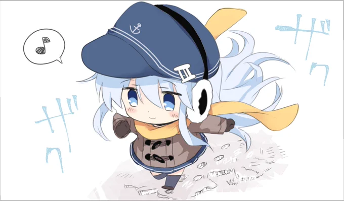 霜柱を踏みながら鎮守府に向かう響ちゃんです❄ 