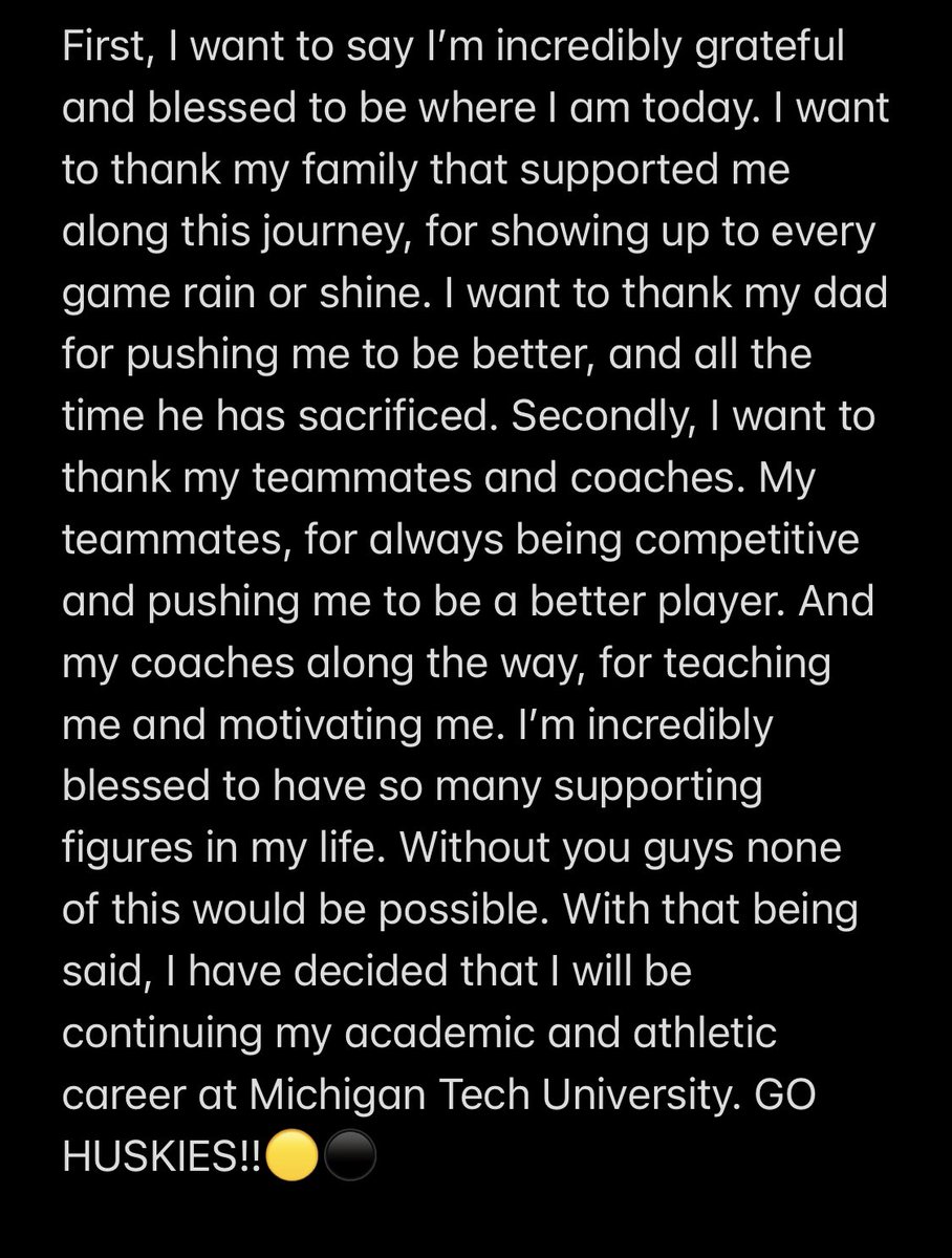 AustinVenema's tweet photo. COMMITTED!! GO HUSKIES🟡⚫️
@MTUFB https://t.co/6vLoUKejAG