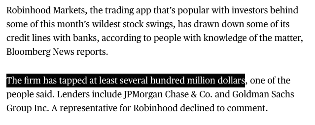 See statements below.Robinhood seems to have run low on credit due to this insane surge, and would have needed to go long on $X00M worth of GME. Way too risky given guaranteed eventual drop. So they shut it down.1)  https://www.bloomberg.com/news/articles/2021-01-28/robinhood-app-is-said-to-draw-on-credit-lines-from-banks-amid-trading-frenzy?srnd=premium2)  https://blog.robinhood.com/news/2021/1/28/an-update-on-market-volatility