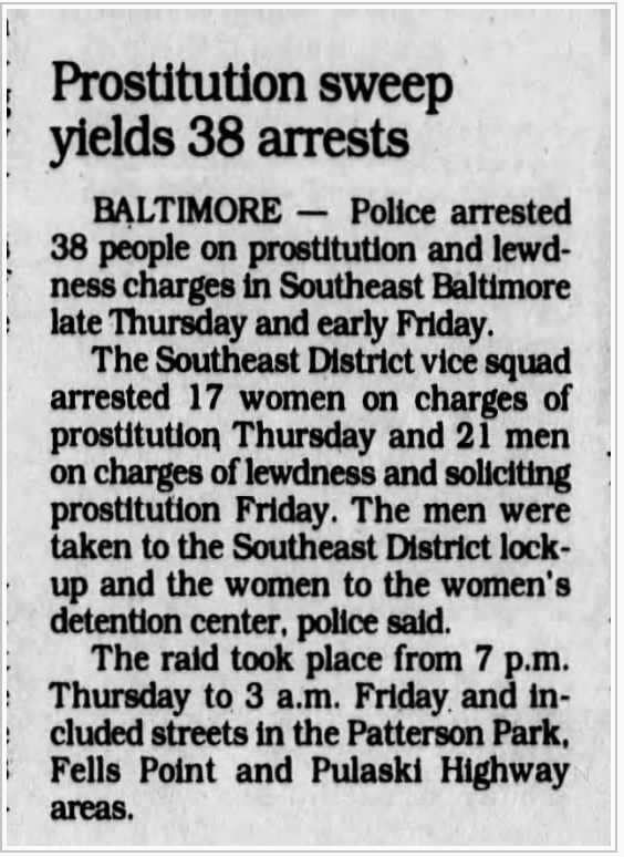 So, how did all of this work out? On November 3, it was reported that 286 people in just the Southern District alone had been arrested for sex work since that April (2) (3) (4) (5)