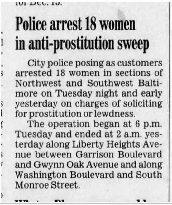 So, how did all of this work out? On November 3, it was reported that 286 people in just the Southern District alone had been arrested for sex work since that April (2) (3) (4) (5)