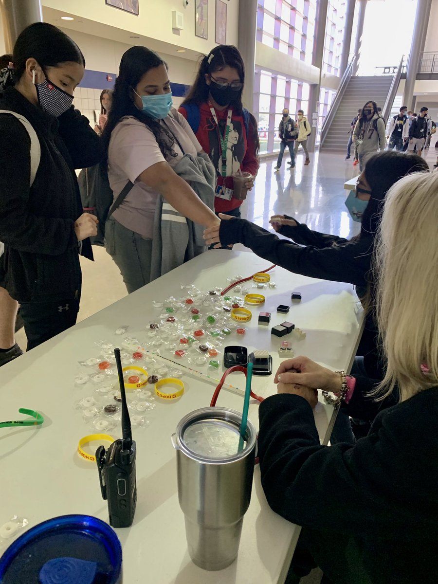Day 4 of HOPE Week at RHS. Hold On To Hope! We stamped students with a semicolon to indicate “your story isn’t over.” #hopesquad #suicideprevention