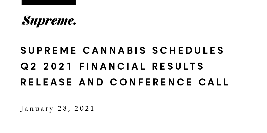TheSupremeFIRE's tweet photo. We will be reporting Q2 financial results for the three months ended Dec. 31, 2020, after markets close on Thursday, Feb. 11, 2021. We will host a conference call at 8:00 AM Eastern on Friday, Feb. 12, 2021.

Link: https://t.co/WzSLPvM3ec

#FollowTheFire #FIRE #cannabis https://t.co/klMSQGtcdl