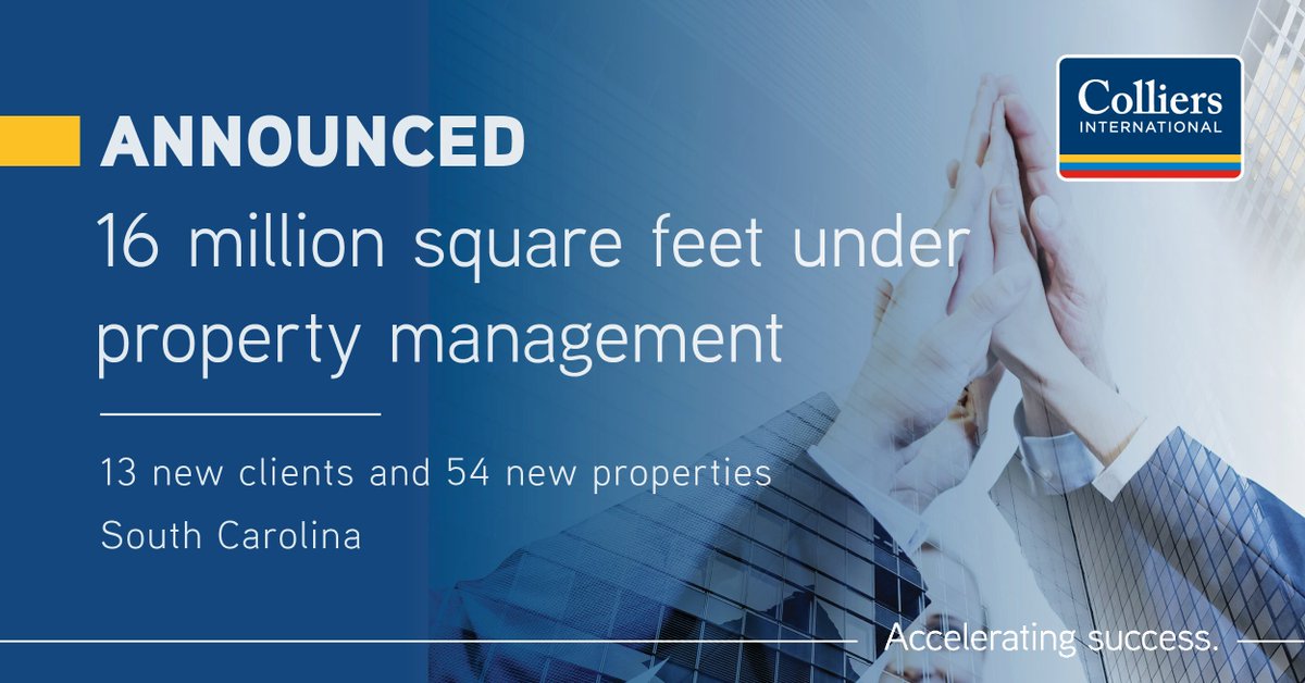Our Real Estate Management Services (REMS) portfolio of office, industrial, retail and medical properties now exceeds 16 million square feet across the state; Colliers continues to be the largest manager of commercial properties in SC. Read more: hubs.ly/H0FFPT50