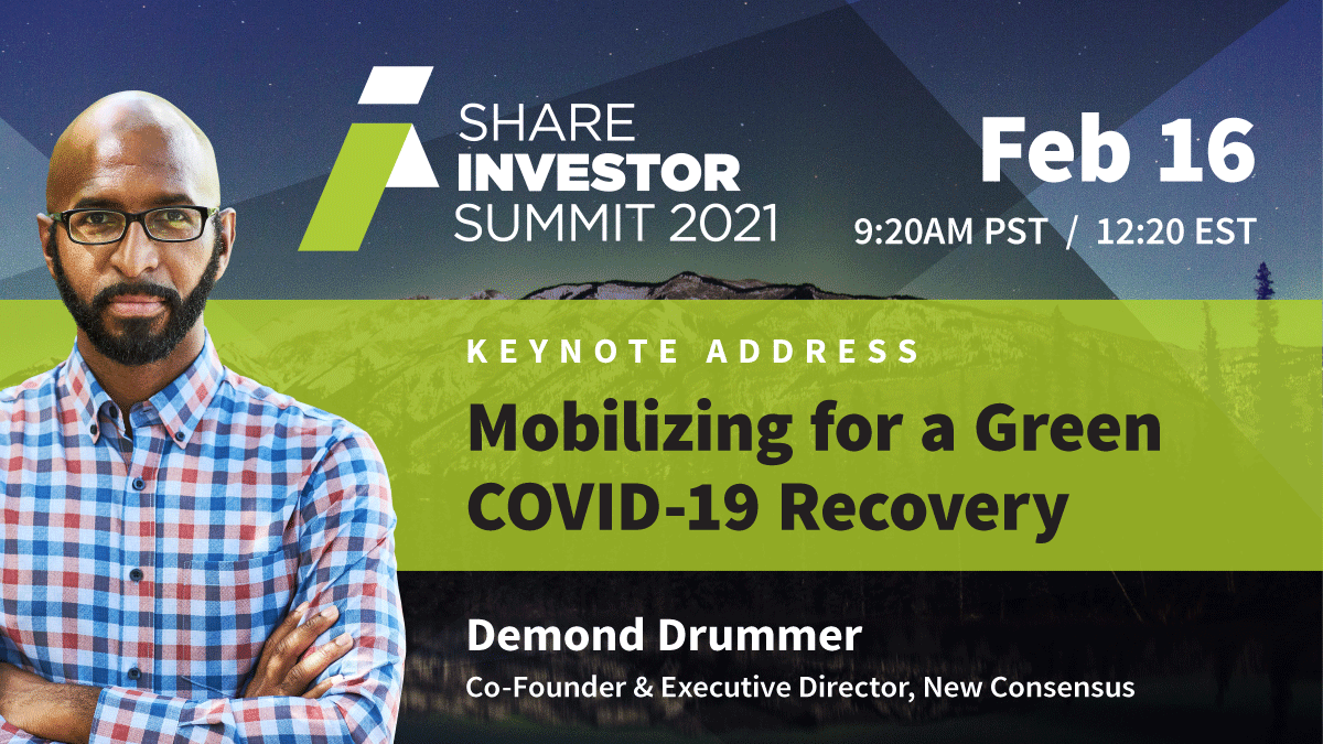 I am thrilled we can now announce <a href="/citizendrummer/">Demond Drummer</a> from <a href="/newconsensus/">New Consensus</a> as our keynote speaker at the @share_ca Investor Summit. We need fresh thinking on how to embed justice and sustainability into our next economy. events.share.ca