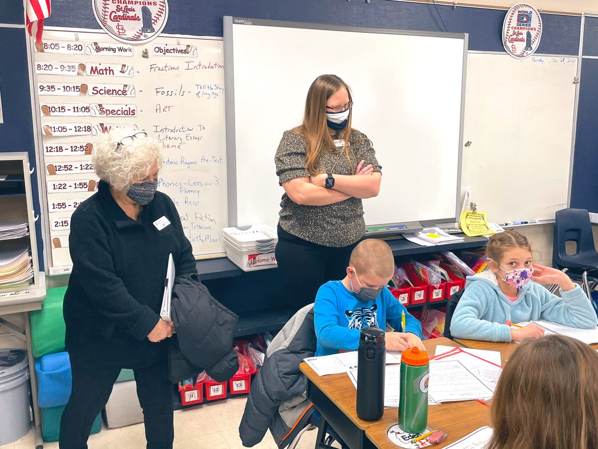 BTEWolfPups's tweet photo. Such a blessing to have Dr. Cain, Sandy Garber &amp; Erin Abbott visiting BTE today! Grateful for their leadership &amp; time today with our kiddos. 💙#WSDIsThePlaceToBe #WolfPupPride 🐾 https://t.co/pfruhddIc5