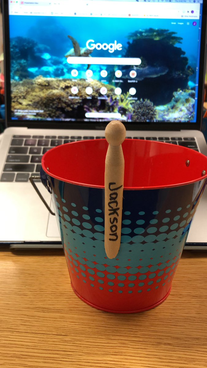 MsUsCoolCats1's tweet photo. My favorite classroom management tip- make a “Fair Can” Every student has a clothespin with their name on it. Use it to call on random students, to pick a student of the day, use it when you need a couple of helpers, & to make sure you call on everybody. #BESTwitterChallenge https://t.co/aqn5z2QwoZ