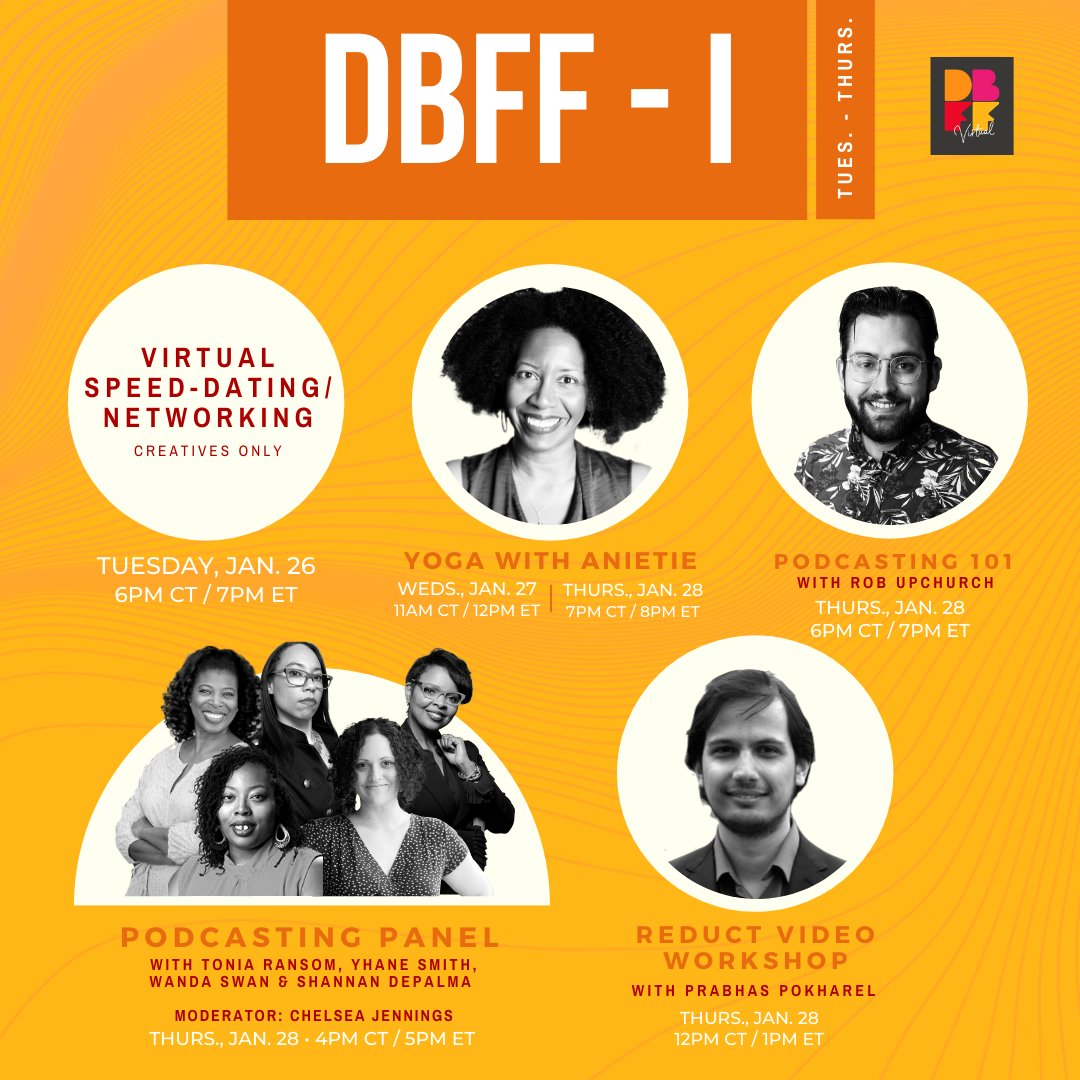 DentonBFF's tweet photo. #Podcast Panel starting soon! Check out today's schedule of FREE Workshops and panels through the Denton Black Film Festival Institute #DBFF21
Pre-Order here: https://t.co/vAkuevPXTl https://t.co/HFBX2QN5AM