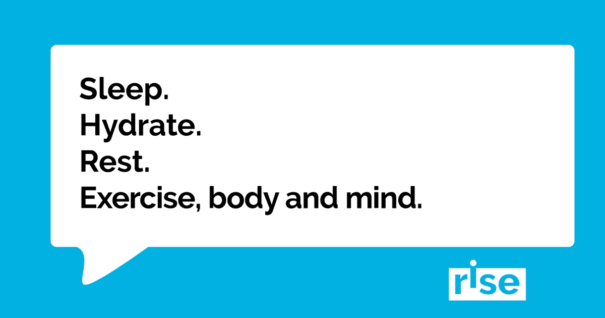 RiseHelps's tweet photo. For #BellLetsTalk Day, we asked entrepreneurs how they take care of their mental health. The answers? Sleep, hydration, exercise, and mindfulness to start. Now more than ever, every action counts. How do you take care of your mental health? @Bell_LetsTalk https://t.co/yJ9aytMoGh