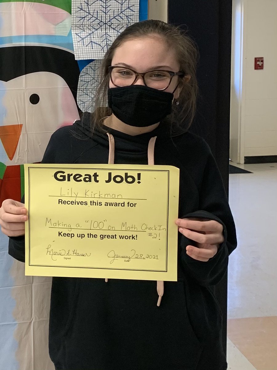 mathwizhauser's tweet photo. Congratulations to Lily Kirkman for making a perfect 💯 on the NC Math Check In! This girl knows her math! 🐻💙#girlslovemath #mamslife https://t.co/T7tjvxetzl