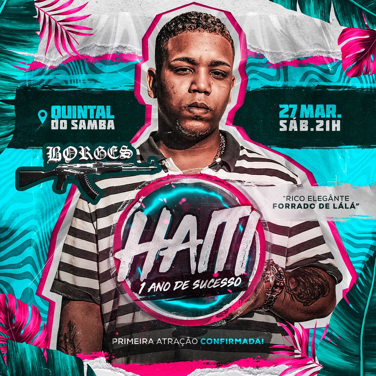 Bailedohaiti's tweet photo. Baile do Haiti 🇭🇹 

1 ano de sucesso 🤩

Show Ao Vivo com Borges MC 🔥

🗓 27 Março as 21h
📍 Quintal do Samba

Podemos soltar a próxima atração?🥵 https://t.co/xSvNOnmNJv