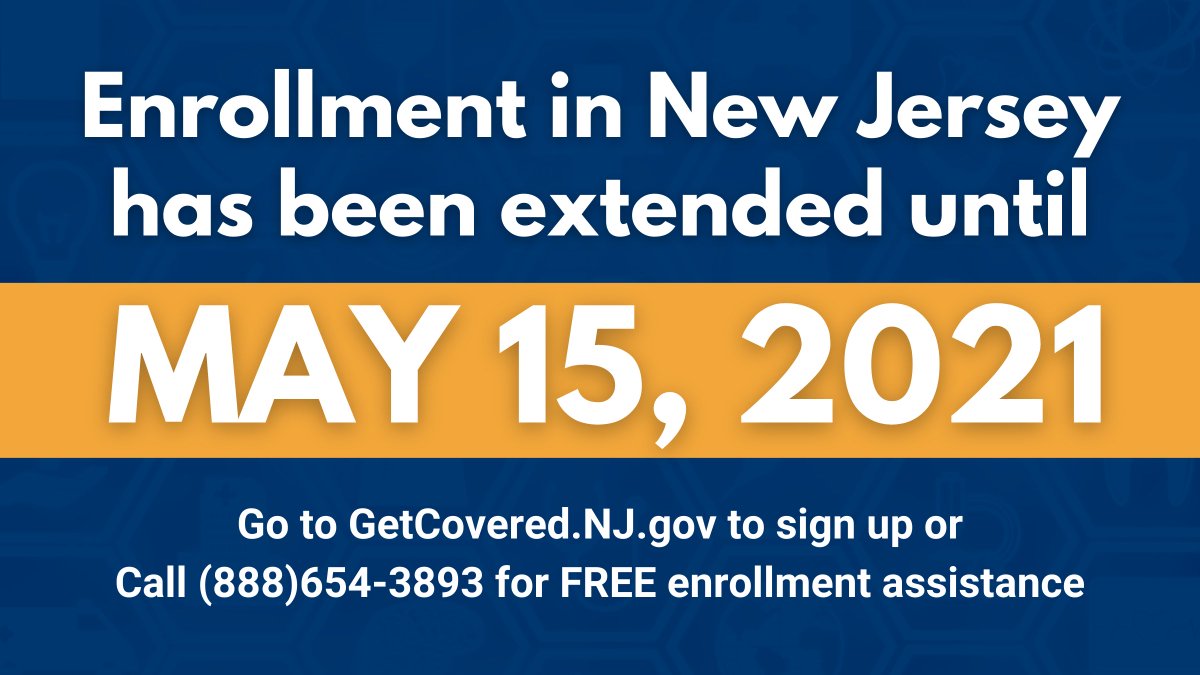 MaketheRoadNJ's tweet photo. 📰🩺GREAT NEWS: Today, @GovMurphy announced that the health insurance enrollment period for uninsured New Jersey residents has been extended until May 15th!

You now have more time to get health insurance coverage for 2021😷

Enroll today:
💻https://t.co/MKTFeglKF9
☎️888-654-3893 https://t.co/LtUJCjd8Sq