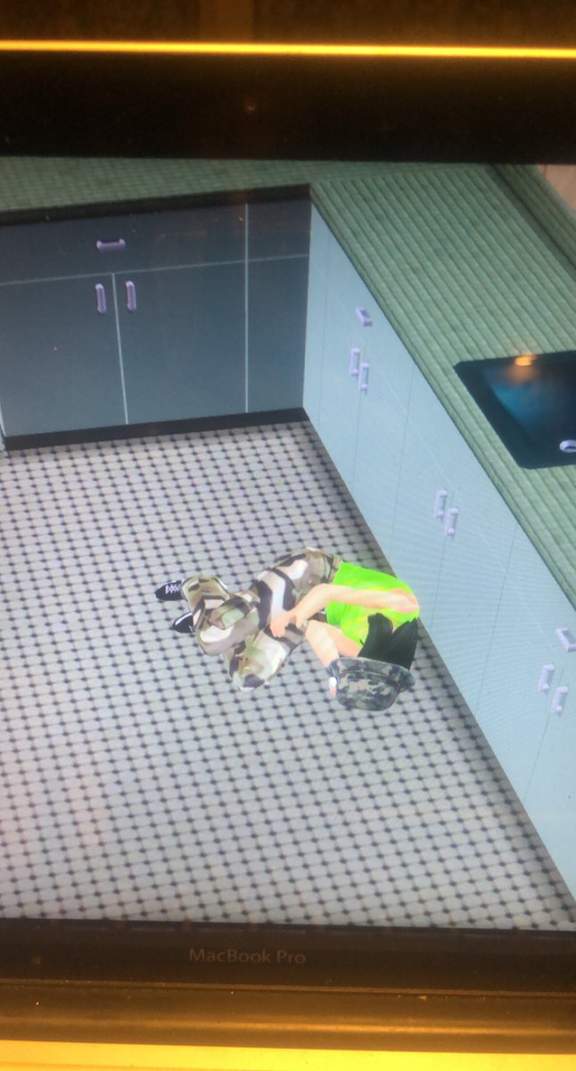 Green has died of starvation while blue has taken up painting