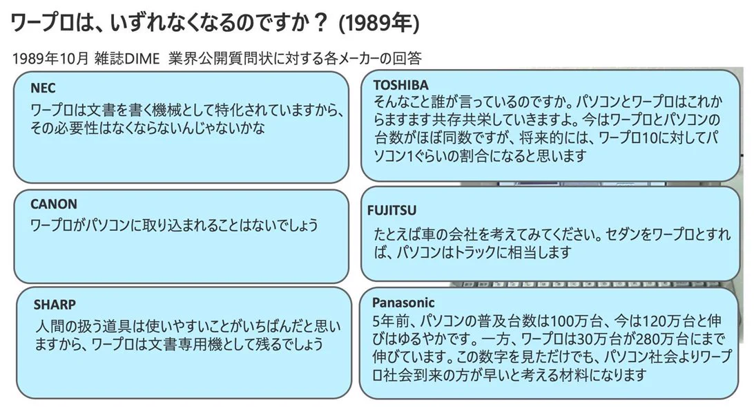 ワープロは無くなるのですかという質問に対する当時のメーカーの回答がこちらｗｗｗ