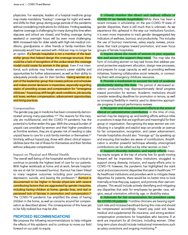 4/ In September, we turned our focus to how COVID has adversely affected women physicians w/  @nancyspector and  @shikhajain. We discussed "mommy taxes" and how our female colleagues' careers are taking the brunt of the impact https://www.journalofhospitalmedicine.com/jhospmed/article/225381/hospital-medicine/collateral-damage-how-covid-19-adversely-impacting-women