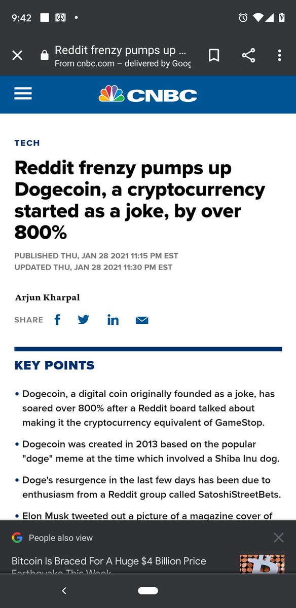 Taylor4Trade's tweet image. #dogecoin just hit @CNBC 20 minutes ago and top of google news! Lehgo!