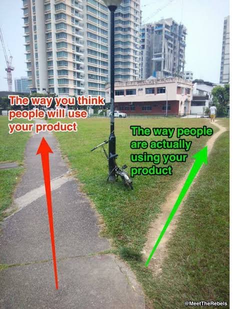 Most of the time it's not, the way designer thinks user will use the product is not the same as how end user uses it in practical scenarios.