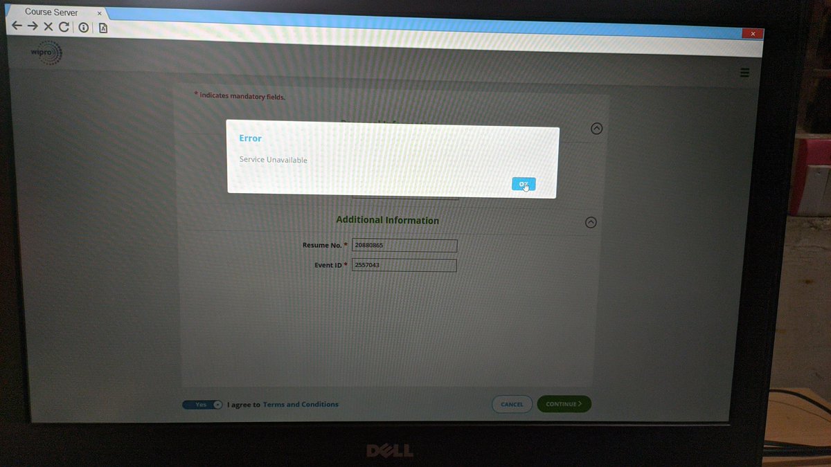 sumedhpatil13's tweet photo. @WiproCareers #wipro #nlth
Not working site down https://t.co/xjF3DLZGsc