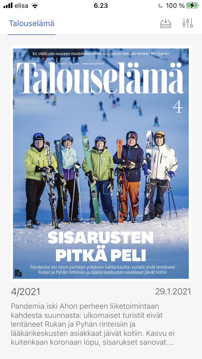 Kannattaa seurata Talouselämää tälläkin viikolla👍❄️⛷