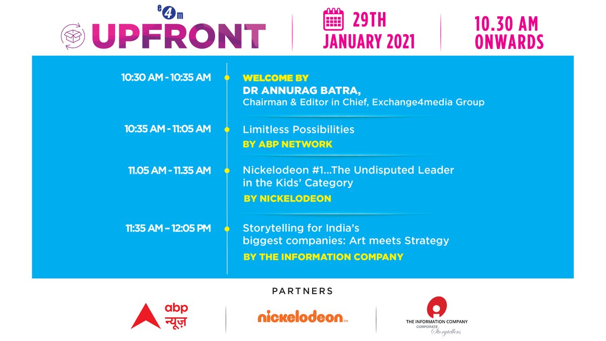 e4mevents's tweet photo. We are LIVE NOW! Join us for e4m Upfront 2021 #e4mupfront
Click here to Join: https://t.co/r8anyTqUH9
#marketing #storytelling #strategy #digitalmarketing #contentmarketing #seo https://t.co/asukXFsiIh
