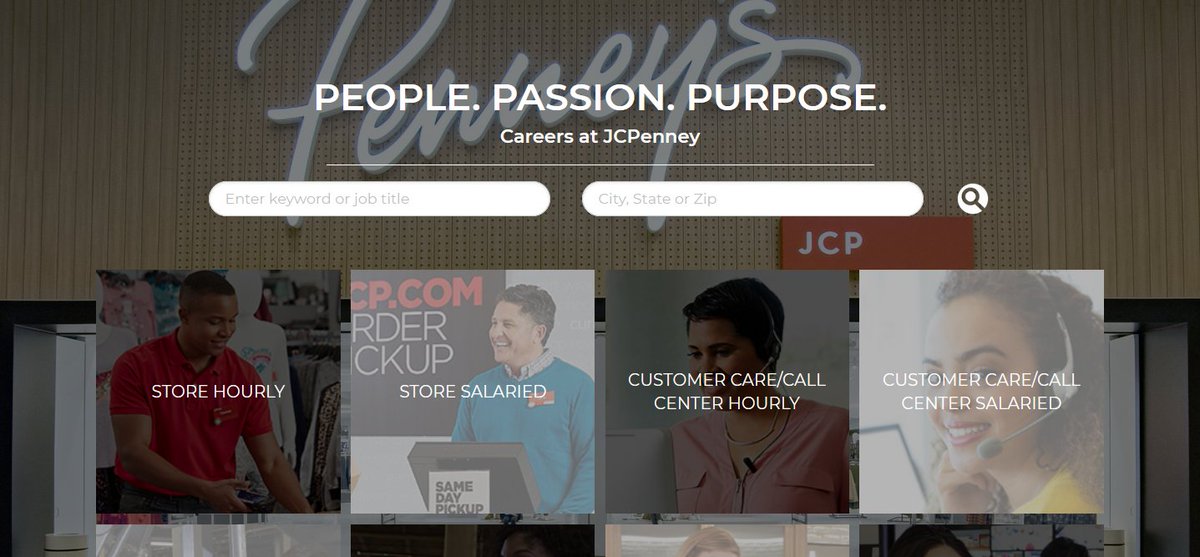 70/ JC Penney: "people, passion, purpose"(work in stores that will be future amazon fulfillment centers)