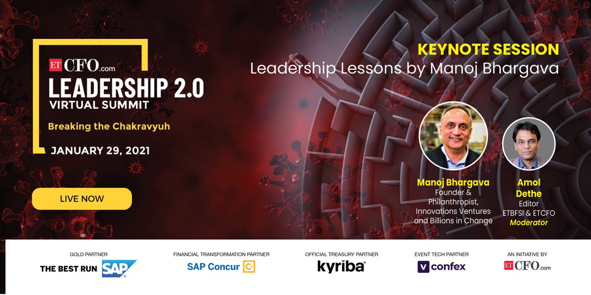 #LeadershipLessons: If you feel you will reverse climate change you are wrong. It is like an army coming against you, you only have time to prepare – so start building the fort now. <a href="/Manoj_Bhargava/">Manoj Bhargava</a> at #ETCFOLeadershipSummit #ETCFO | Live Now: bit.ly/3iKCQvK
