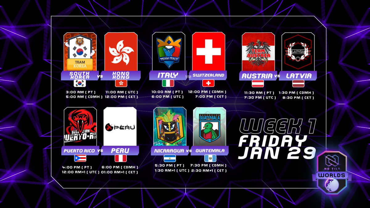 🇪🇸 ¡Prepárate para un viernes lleno de Clash Royale! Nos vemos mañana para el día 5 🤘

🇬🇧 Want more Clash Royale! See you tomorrow for day 5 🤘

🇰🇷vs🇭🇰 | 5 am CDMX
🇮🇹vs🇨🇭 | 12 pm CDMX
🇦🇹vs🇱🇻 | 1:30 pm CDMX
🇵🇷vs🇵🇪 | 6 pm CDMX
🇳🇮vs🇬🇹 | 7:30 pm CDMX

#NTWorlds 🌐