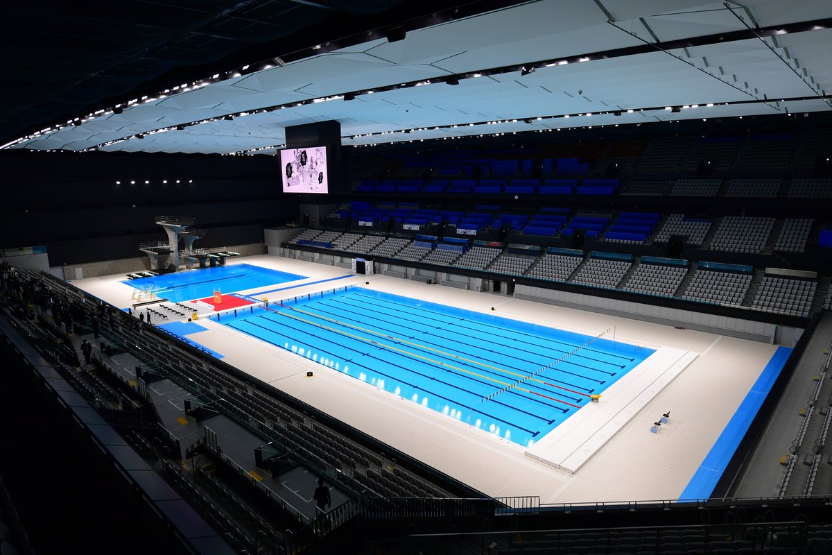 A look inside the Tokyo Aquatics Centre! 

This venue will host Olympic swimming, diving, artistic swimming, and Paralympic swimming at <a href="/Tokyo2020/">#Tokyo2020</a> this summer. #TokyoOlympics #TokyoParalympics