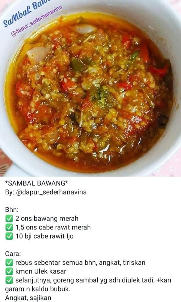 Excel_Dee's tweet photo. Aneka macam sambal 😋
disave aja dulu, bikinnya nanti klo lagi pengen 🤗😍 https://t.co/YHR08FlJTH