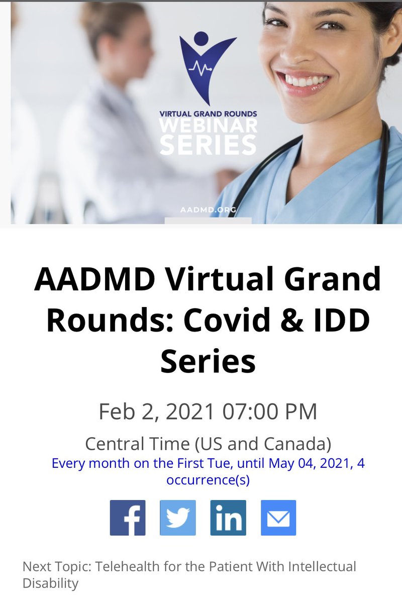 Join us Feb 2nd for our VGR webinar. Telehealth for the Patient with Intellectual Disability!