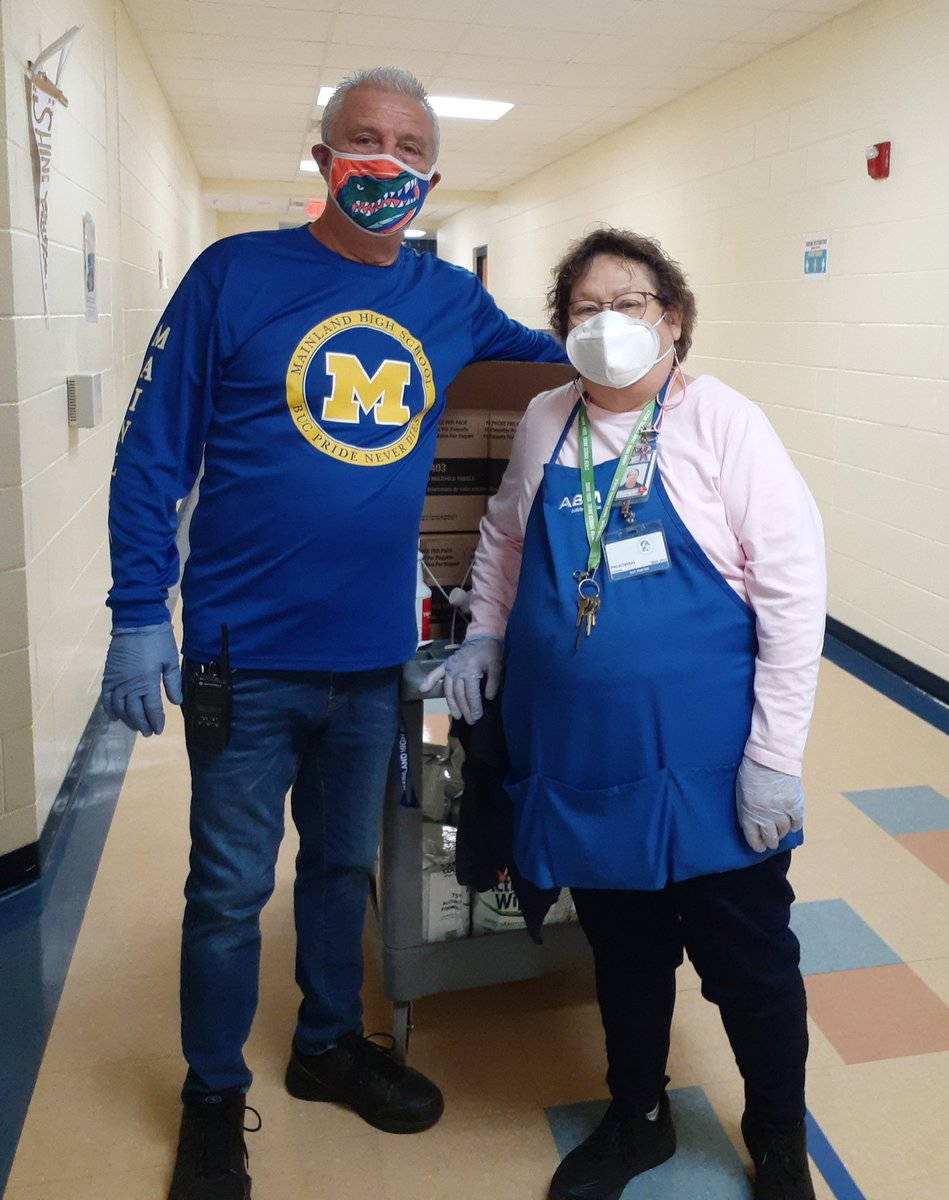 #Appreciationpost for these 2 hard working individuals, Dino &amp; Barb, our daytime custodians. I've never heard them complain, they always have a smile on their face, &amp; are always willing to help. Thanks for being an important part of <a href="/Mainlandhigh/">Mainland High School</a>. 💙💛 #appreciateyourcustodians